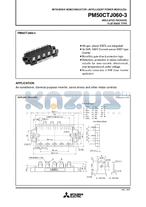 PM50CTJ060-3 datasheet - INSULATED PACKAGE FLAT-BASE TYPE