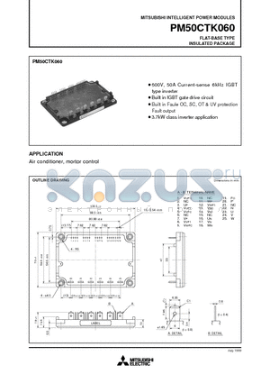 PM50CTK060 datasheet - FLAT-BASE TYPE INSULATED PACKAGE