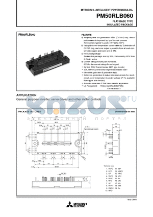 PM50RLB060 datasheet - FLAT-BASE TYPE INSULATED PACKAGE