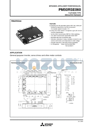 PM50RSE060 datasheet - FLAT-BASE TYPE INSULATED PACKAGE