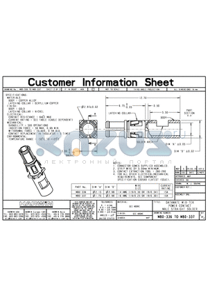 M80-336 datasheet - DATAMATE MIX-TEK POWER CONTACT MALE STRAIGHT SOLDER