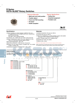 R10007RRQE datasheet - ROTA-SLIDE^ Rotary Switches