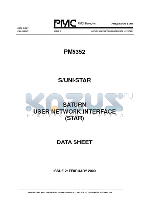 PM5352 datasheet - SATURN USER NETWORK INTERFACE 155 (STAR)