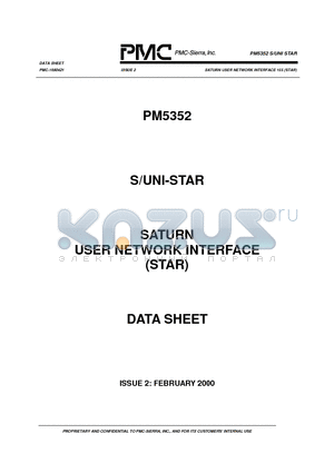 PM5352 datasheet - 155 Mbit/s ATM and Packet-Over-SONET/SDH Physical Layer Device