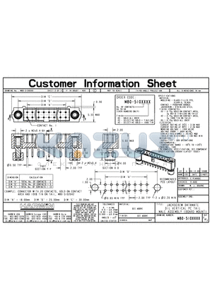 M80-5105022 datasheet - JACKSCREW DATAMATE DIL VERTICAL PC TAIL MALE ASSEMBLY (BOARD MOUNT)