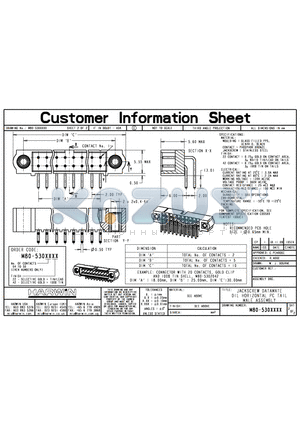 M80-5305022 datasheet - JACKSCREW DATAMATE DIL HORIZONTAL PC TAIL MALE ASSEMBLY