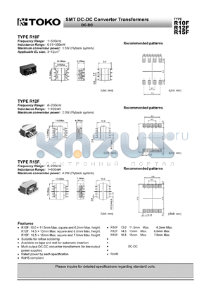 R10F datasheet - SMT DC-DC Converter Transformers