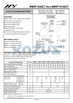 MBRF1650CT datasheet - SCHOTTKY BARRIER RECTIFIERS