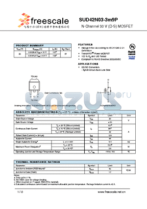 SUD42N03-3M9P datasheet - N-Channel 30 V (D-S) MOSFET