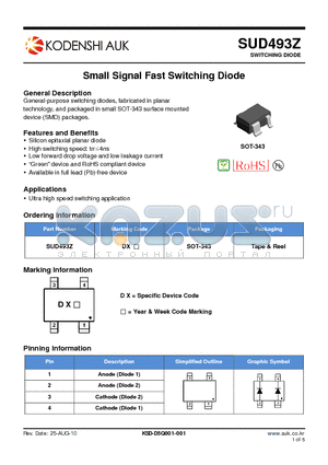 SUD493Z datasheet - Small Signal Fast Switching Diode