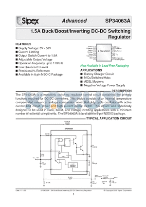 SP34063AEN/TR datasheet - 1.5A Buck/Boost/Inverting DC-DC Switching Regulator