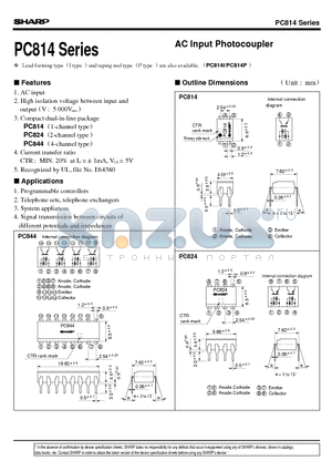 PC814A datasheet - AC Input Photocoupler