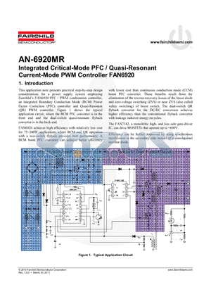 PC817 datasheet - Integrated Critical-Mode PFC / Quasi-Resonant Current-Mode PWM Controller