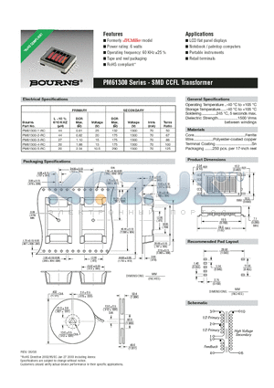 PM61300-1-RC datasheet - SMD CCFL Transformer