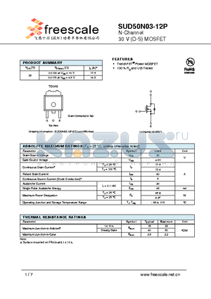 SUD50N03-12P datasheet - N-Channel 30 V (D-S) MOSFET