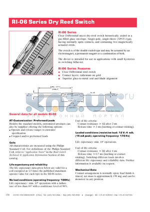 RI-06A datasheet - Dry Reed Switch