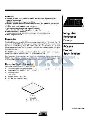 PC8245 datasheet - Integrated Processor Family