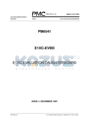 PM6541 datasheet - E1XC EVALUATION DAUGHTERBOARD