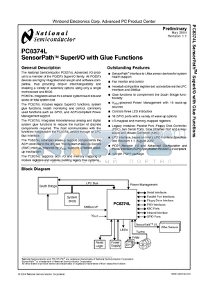 PC8374L datasheet - SensorPathTM SuperI/O with Glue Functions