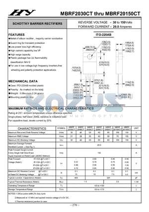 MBRF2060CT datasheet - SCHOTTKY BARRIER RECTIFIERS