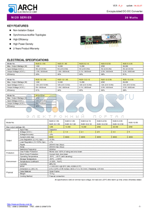 NI20-12-2.5S datasheet - Encapsulated DC-DC Converter