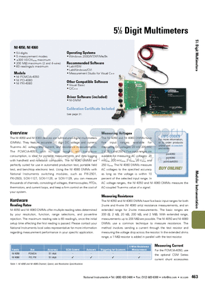 NI4060 datasheet - 512 Digit Multimeters