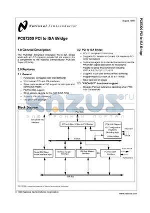 PC87200VUL160A datasheet - PC87200 PCI to ISA Bridge
