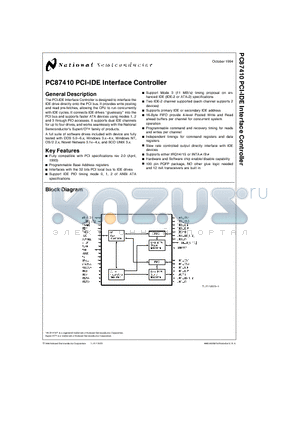 PC87410 datasheet - PC87410 PCI-IDE Interface Controller