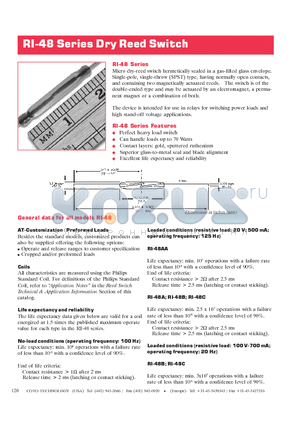 RI-48 datasheet - Dry Reed Switch