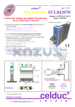 SUL842070 datasheet - Power Solid State Contactor