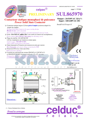 SUL865970 datasheet - Power Solid State Contactor