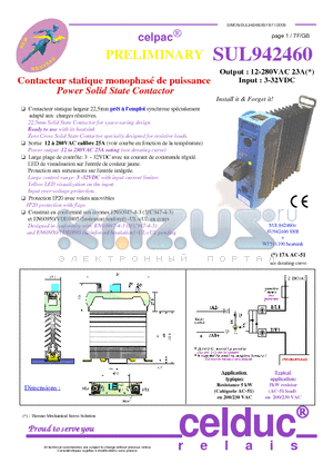SUL942460 datasheet - Power Solid State Contactor