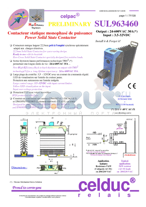 SUL963460 datasheet - Power Solid State Contactor