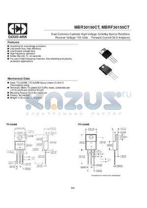 MBRF30150CT datasheet - Dual Common-Cathode High-Voltage Schottky Barrier Rectifiers
