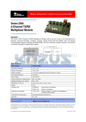 RI-MOD-TX8A datasheet - Series 2000 4-Channel TX/RX Multiplexer Module
