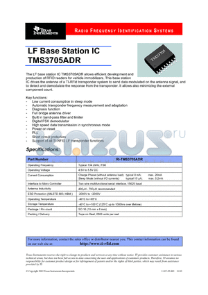 RI-TMS3705ADR datasheet - LF Base Station IC TMS3705ADR