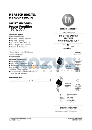 MBRF30H150CTG_10 datasheet - SWITCHMODE Power Rectifier