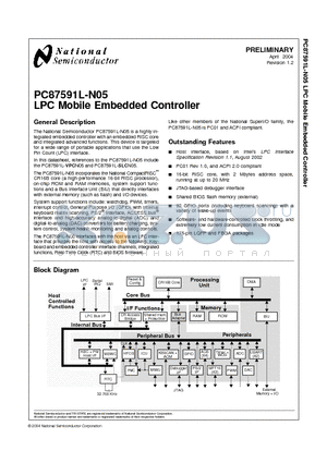 PC87591L-N05 datasheet - LPC Mobile Embedded Controller