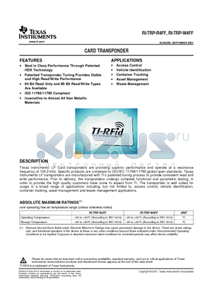 RI-TRP-R4FF_09 datasheet - CARD TRANSPONDER