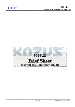 R1120 datasheet - 16-BIT RISC MICROCONTROLLER