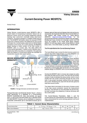 SUM60N08-07C datasheet - Current-Sensing Power MOSFETs