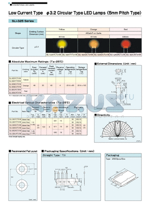 SLI-325DCT31W datasheet - Low Current Type 3.2 Circular Type LED Lamps <5mm Pitch Type>