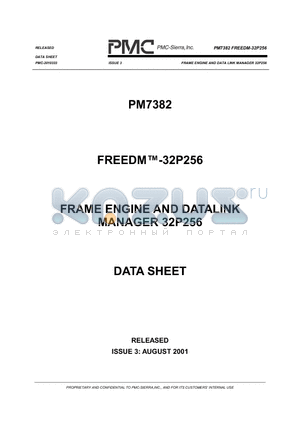 PM7382 datasheet - Frame Engine and Data Link Manager 32P256