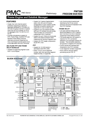 PM7389 datasheet - Frame Engine and Datalink Manager