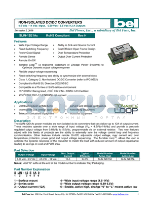 SLIN-12E1A datasheet - NON-ISOLATED DC/DC CONVERTERS