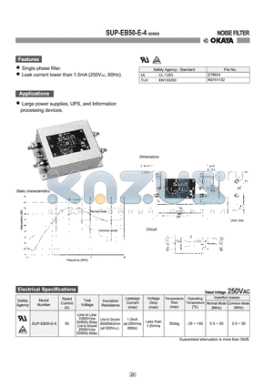 SUP-EB50-E-4 datasheet - NOISE FILTER