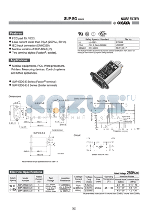 SUP-E3G-E datasheet - NOISE FILTER