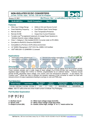 SLIN-06F2A0 datasheet - NON-ISOLATED DC/DC CONVERTERS