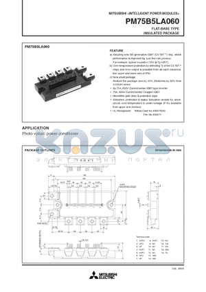 PM75B5LA060_11 datasheet - FLAT-BASE TYPE INSULATED PACKAGE