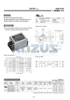 SUP-EP20-ER-6 datasheet - NOISE FILTER